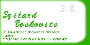 szilard boskovits business card